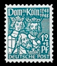 12 + 8 Pf Briefmarke: 700 Jahre K&ouml;lner Dom (700. Jahrestag der Grundsteinlegung)