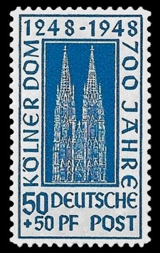 50 + 50 Pf Briefmarke: 700 Jahre K&ouml;lner Dom (700. Jahrestag der Grundsteinlegung)