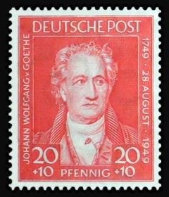 20 + 10 Pf Briefmarke: 200. Geburtstag Johann Wolfgang von Goethe