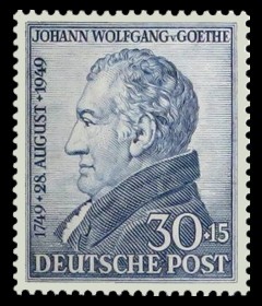 30 + 15 Pf Briefmarke: 200. Geburtstag Johann Wolfgang von Goethe