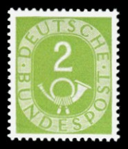 2 Pf Briefmarke: Posthorn