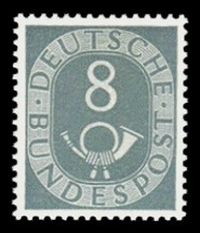 8 Pf Briefmarke: Posthorn