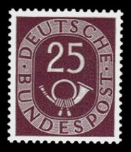 25 Pf Briefmarke: Posthorn 25 Pf Briefmarke: Posthorn