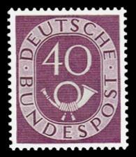 40 Pf Briefmarke: Posthorn
