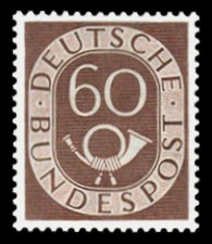 60 Pf Briefmarke: Posthorn