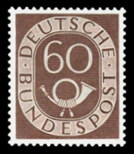 60 Pf Briefmarke: Posthorn 60 Pf Briefmarke: Posthorn