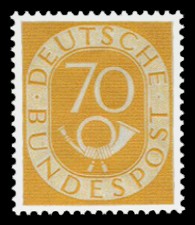 70 Pf Briefmarke: Posthorn