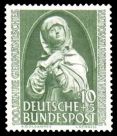10 + 5 Pf Briefmarke: 100 Jahre Germanisches Nationalmuseum 10 + 5 Pf Briefmarke: 100 Jahre Germanisches Nationalmuseum