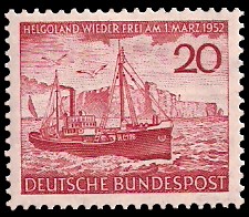 20 Pf Briefmarke: Rückgabe Insel Helgoland 20 Pf Briefmarke: Rückgabe Insel Helgoland