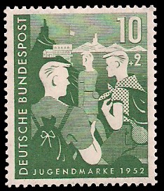 10 + 2 Pf Briefmarke: Jugendmarke 1952