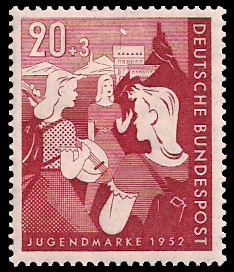 20 + 3 Pf Briefmarke: Jugendmarke 1952
