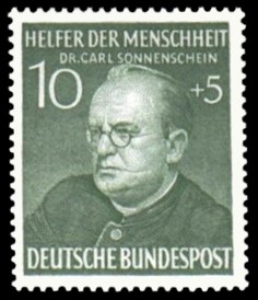 10 + 5 Pf Briefmarke: Helfer der Menschheit, 1952 10 + 5 Pf Briefmarke: Helfer der Menschheit, 1952