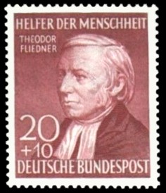 20 + 10 Pf Briefmarke: Helfer der Menschheit, 1952