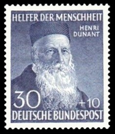 30 + 10 Pf Briefmarke: Helfer der Menschheit, 1952