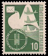 10 Pf Briefmarke: Deutsche Verkehrsausstellung München