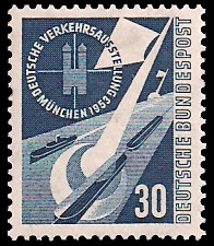 30 Pf Briefmarke: Deutsche Verkehrsausstellung München