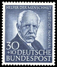30 + 10 Pf Briefmarke: Helfer der Menschheit, 1953