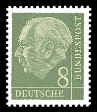 8 Pf Briefmarke: Th. Heuss - 1.Bundespräsident