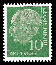 10 Pf Briefmarke: Th. Heuss - 1.Bundespräsident 10 Pf Briefmarke: Th. Heuss - 1.Bundespräsident