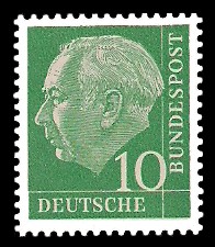 10 Pf Briefmarke: Th. Heuss - 1.Bundespräsident