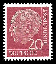 20 Pf Briefmarke: Th. Heuss - 1.Bundespräsident