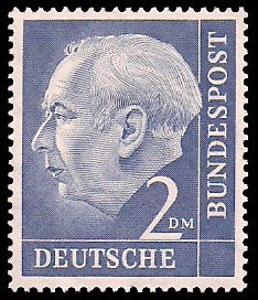 2 DM Briefmarke: Th. Heuss - 1.Bundespräsident 2 DM Briefmarke: Th. Heuss - 1.Bundespräsident