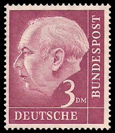 3 DM Briefmarke: Th. Heuss - 1.Bundespräsident 3 DM Briefmarke: Th. Heuss - 1.Bundespräsident