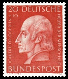 20 + 10 Pf Briefmarke: Helfer der Menschheit, 1954 20 + 10 Pf Briefmarke: Helfer der Menschheit, 1954