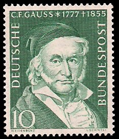 10 Pf Briefmarke: 100. Todestag Carl Friedrich Gauß 10 Pf Briefmarke: 100. Todestag Carl Friedrich Gauß