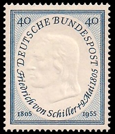 40 Pf Briefmarke: 150. Todestag Friedrich Schiller