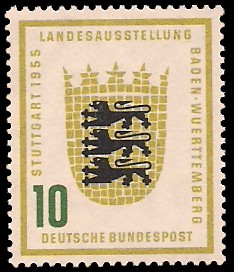 10 Pf Briefmarke: Landesausstellung Baden-Württemberg 10 Pf Briefmarke: Landesausstellung Baden-Württemberg