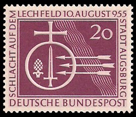20 Pf Briefmarke: Schlacht auf dem Lechfeld