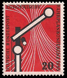 20 Pf Briefmarke: Europäische Fahrplankonferenz