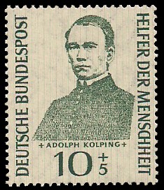 10 + 5 Pf Briefmarke: Helfer der Menschheit, 1955