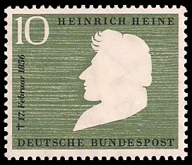10 Pf Briefmarke: 100. Todestag Heinrich Heine