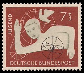 7 + 3 Pf Briefmarke: Jugend