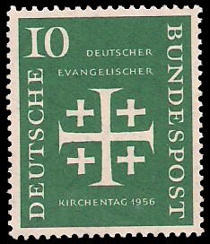 10 Pf Briefmarke: Deutscher Evangelischer Kirchentag 1956