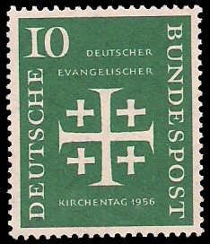 10 Pf Briefmarke: Deutscher Evangelischer Kirchentag 1956 10 Pf Briefmarke: Deutscher Evangelischer Kirchentag 1956