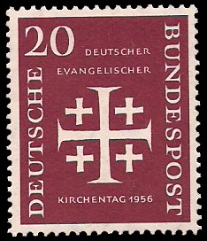 20 Pf Briefmarke: Deutscher Evangelischer Kirchentag 1956 20 Pf Briefmarke: Deutscher Evangelischer Kirchentag 1956