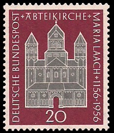 20 Pf Briefmarke: 800 Jahre Abteikirche Maria Laach
