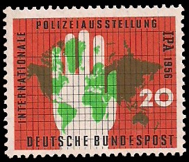 20 Pf Briefmarke: IPA, Polizeiausstellung 20 Pf Briefmarke: IPA, Polizeiausstellung