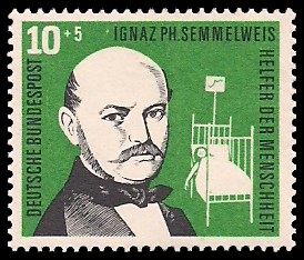 10 + 5 Pf Briefmarke: Helfer der Menschheit, 1956 10 + 5 Pf Briefmarke: Helfer der Menschheit, 1956
