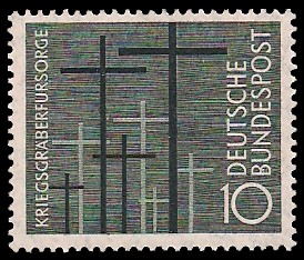 10 Pf Briefmarke: Kriegsgräberfürsorge 10 Pf Briefmarke: Kriegsgräberfürsorge
