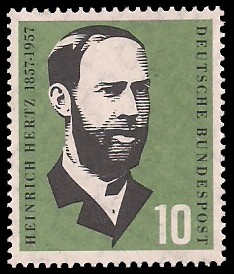 10 Pf Briefmarke: 100. Geburtstag Heinrich Hertz 10 Pf Briefmarke: 100. Geburtstag Heinrich Hertz