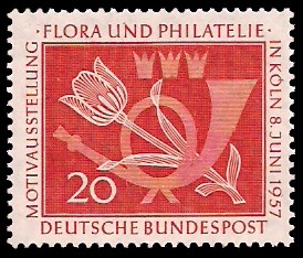 20 Pf Briefmarke: Briefmarkenausstellung Flora und Philatelie