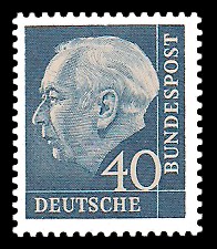 40 Pf Briefmarke: Th. Heuss - 1.Bundespräsident 40 Pf Briefmarke: Th. Heuss - 1.Bundespräsident