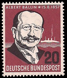 20 Pf Briefmarke: 100. Geburtstag Albert Ballin 20 Pf Briefmarke: 100. Geburtstag Albert Ballin