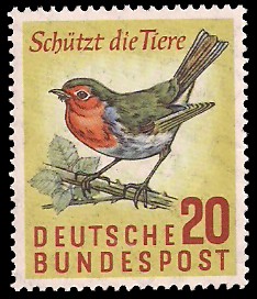 20 Pf Briefmarke: Schützt die Tiere 20 Pf Briefmarke: Schützt die Tiere