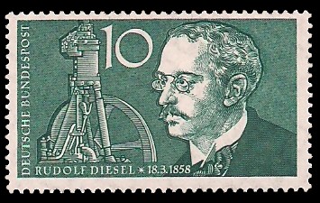 10 Pf Briefmarke: 100. Geburtstag Rudolf Diesel