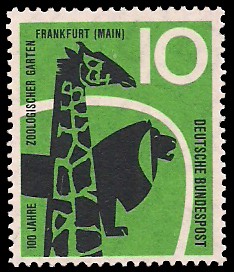 10 Pf Briefmarke: 100 Jahre Zoologischer Garten Frankfurt
